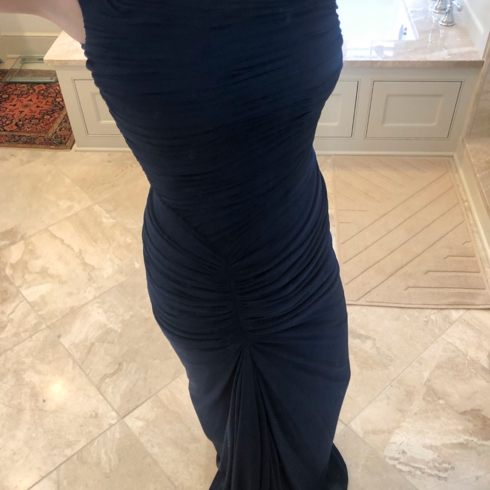 Tadashi Shoji navy formal gown (maxi) - Picture 2 of 5